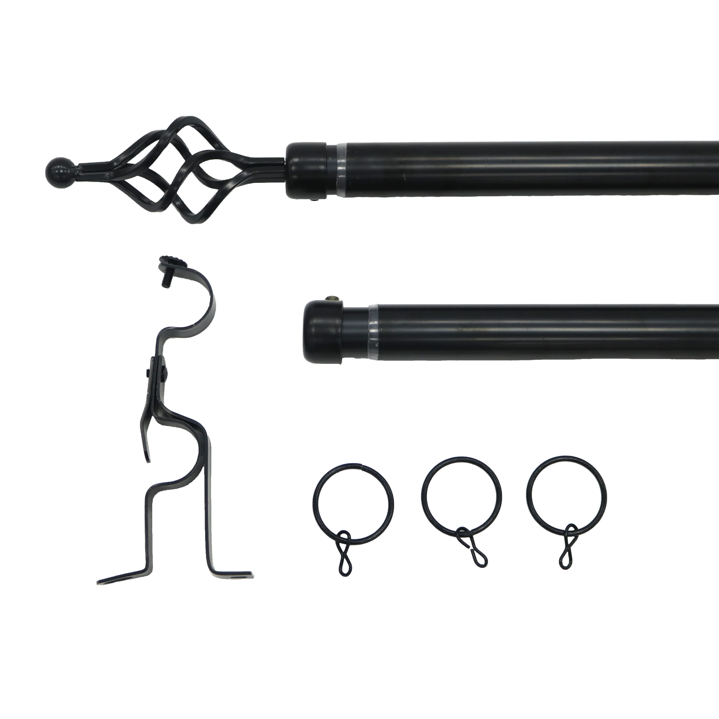 Curtain Rod Accessories Fancy European Style extendable curtain rod double