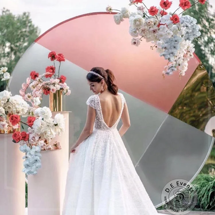 D.E Events stainless steel arch backdrop frame metal for wedding party