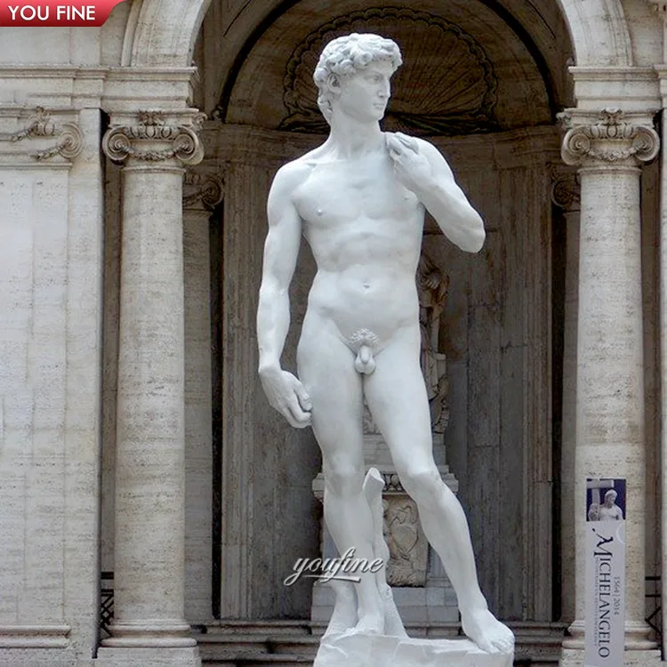 Классическая римская статуэтка в натуральную величину, белые мраморные скульптуры Давида