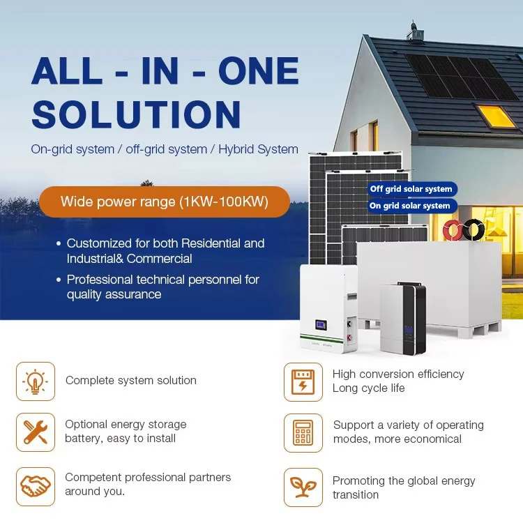 Longi solar panel ongrid solar system 30kw 50kw 60kw Growatt inverter solar power system with lithium battery lead acid battery