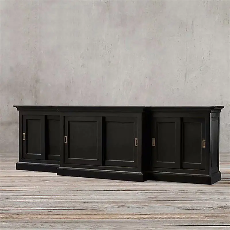 Custom furniture American style retro do used solid wood oak TV stand