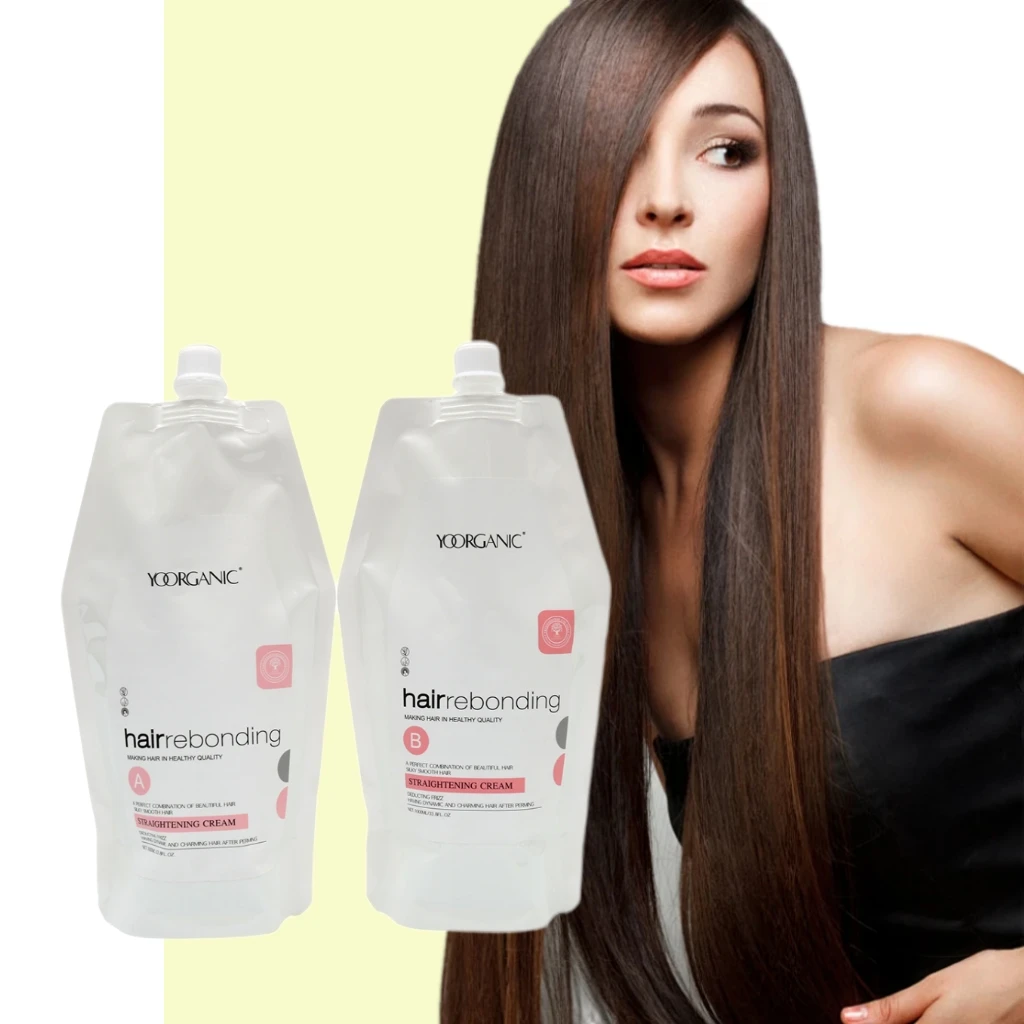 Smoothing Cream Permanent Straightening For Damaged Curly Afro Hair Keratin Treatment