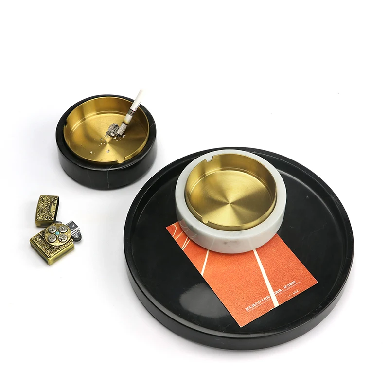 stonekocc Brand Creative And Personalized Trend Luxurious European Style High-end Marble Decorative Decorations Office Ashtrays