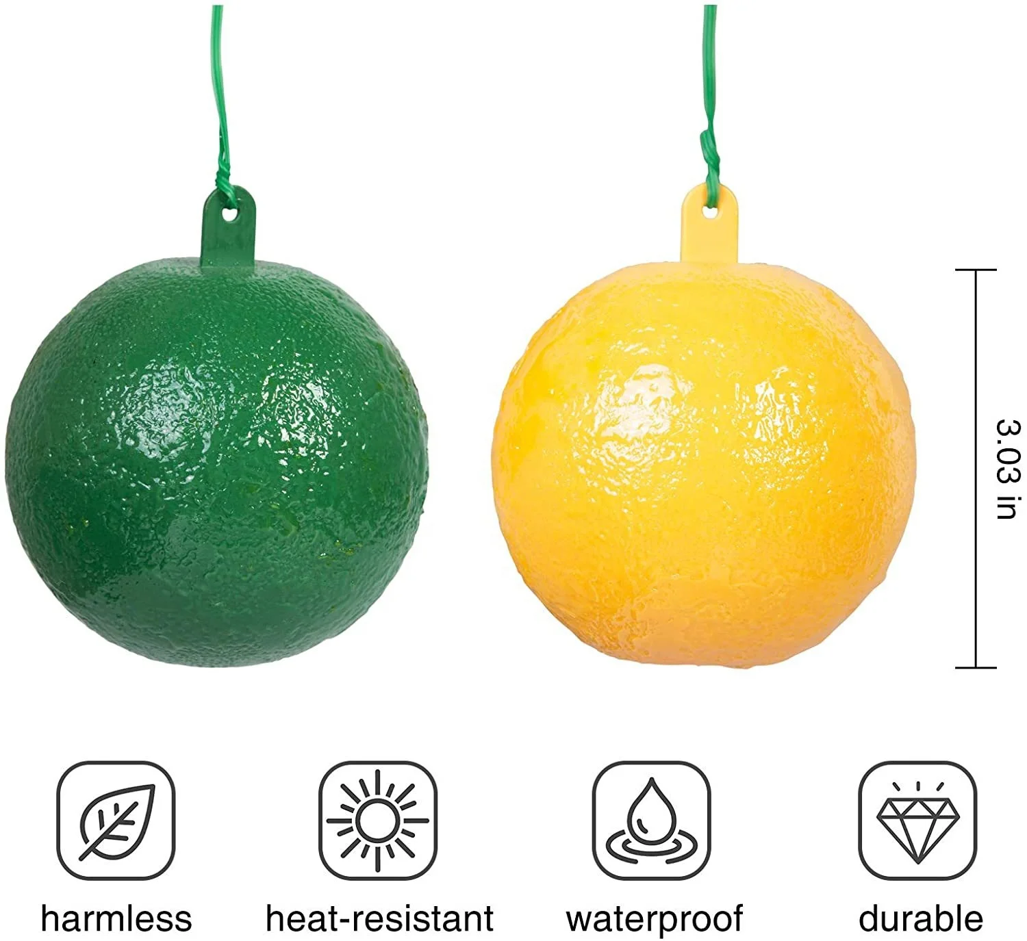 Green Yellow Fruit Fly Glue Trap Ball Disposable Fly catcher Sticky Fruit Fly Trap Ball