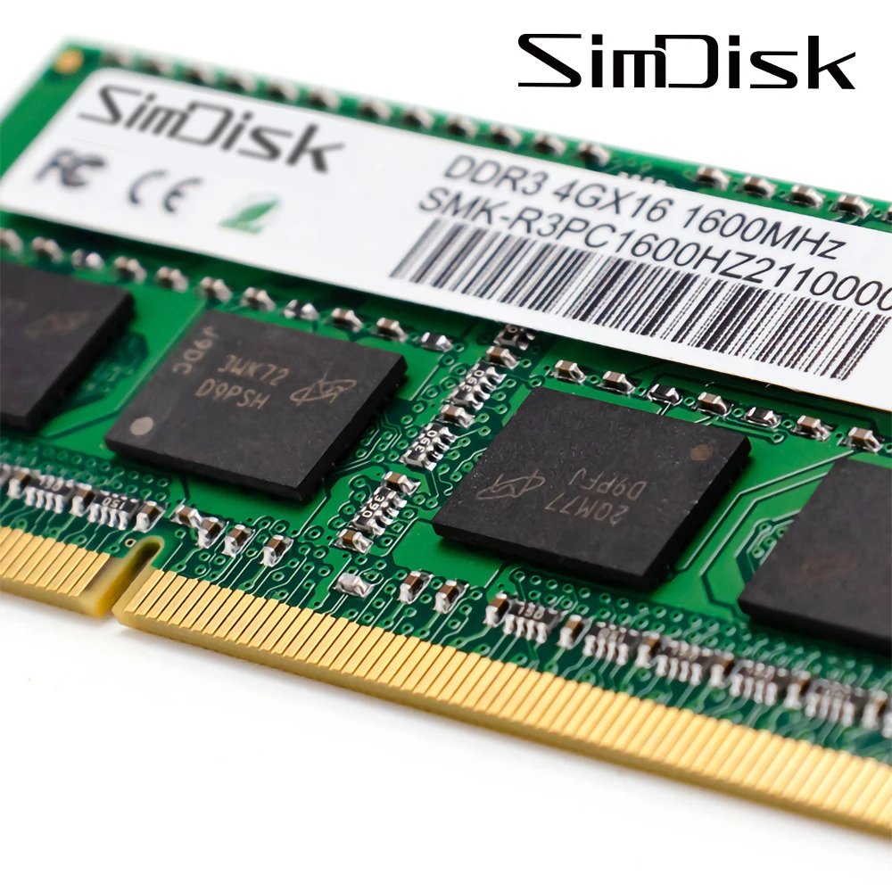 SimDisk Заводской магазин DDR3 DDR4 DDR5 8 Гб 1600 МГц оперативная память для ноутбука Pc3l 12800s