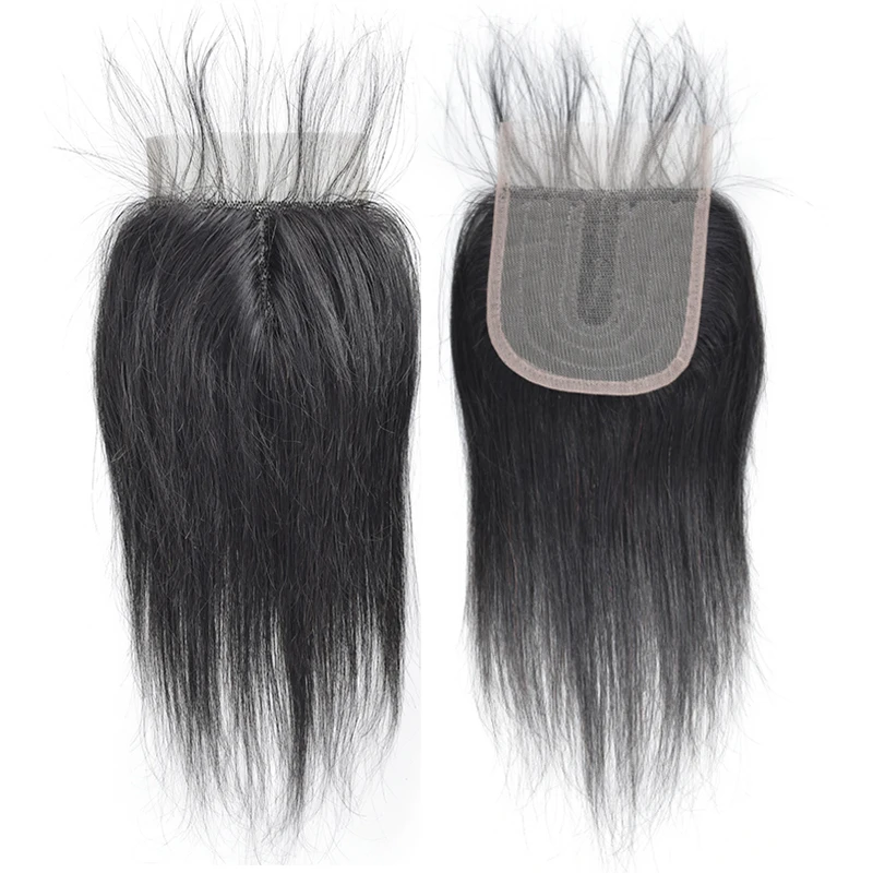 cheap 10A Grade Brazilian 100% human hair black color 4x4x1 closure 4x4 lace closure t part lace closure