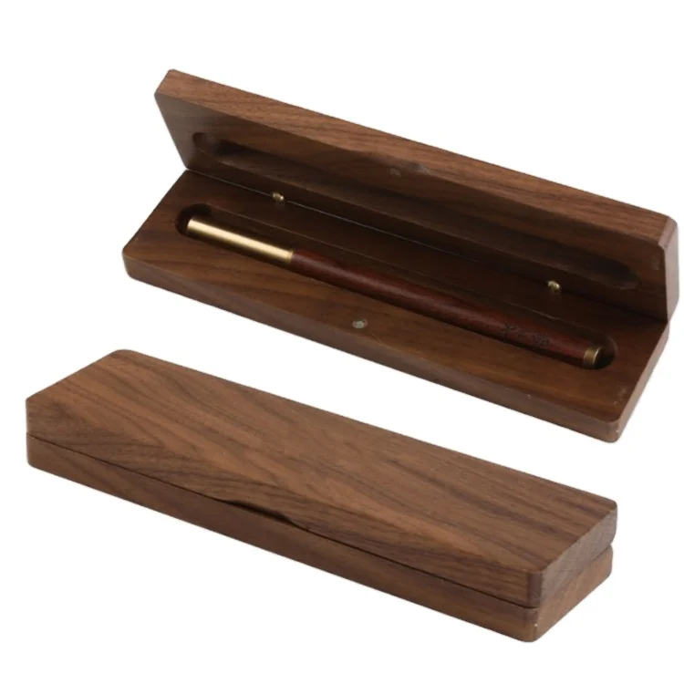 Factory Customized Rectangular Pull Cover Solid Wooden Pencil Box