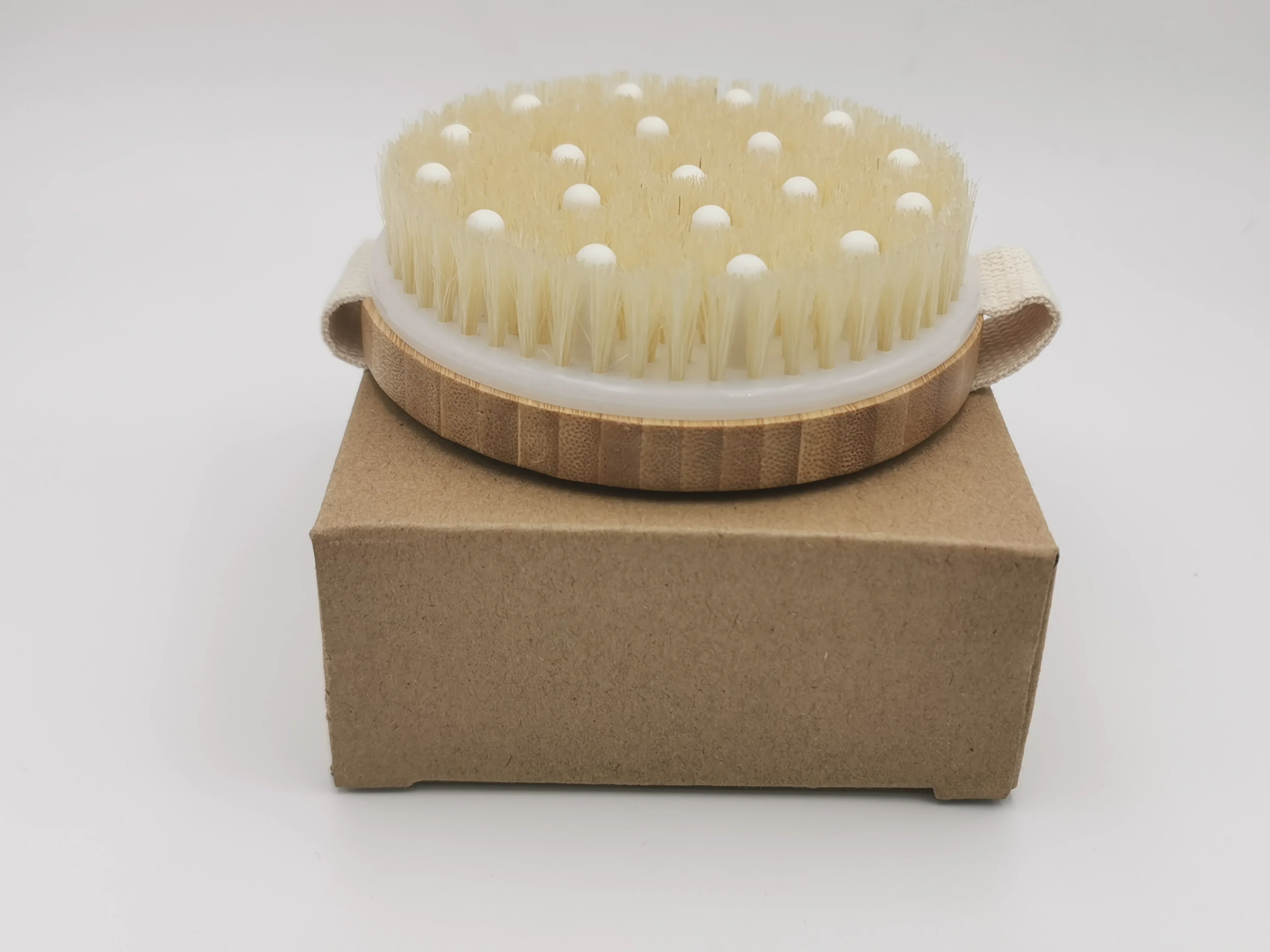 
wholesale high quality dry skin Wooden bath body brush with Massage Nodes 