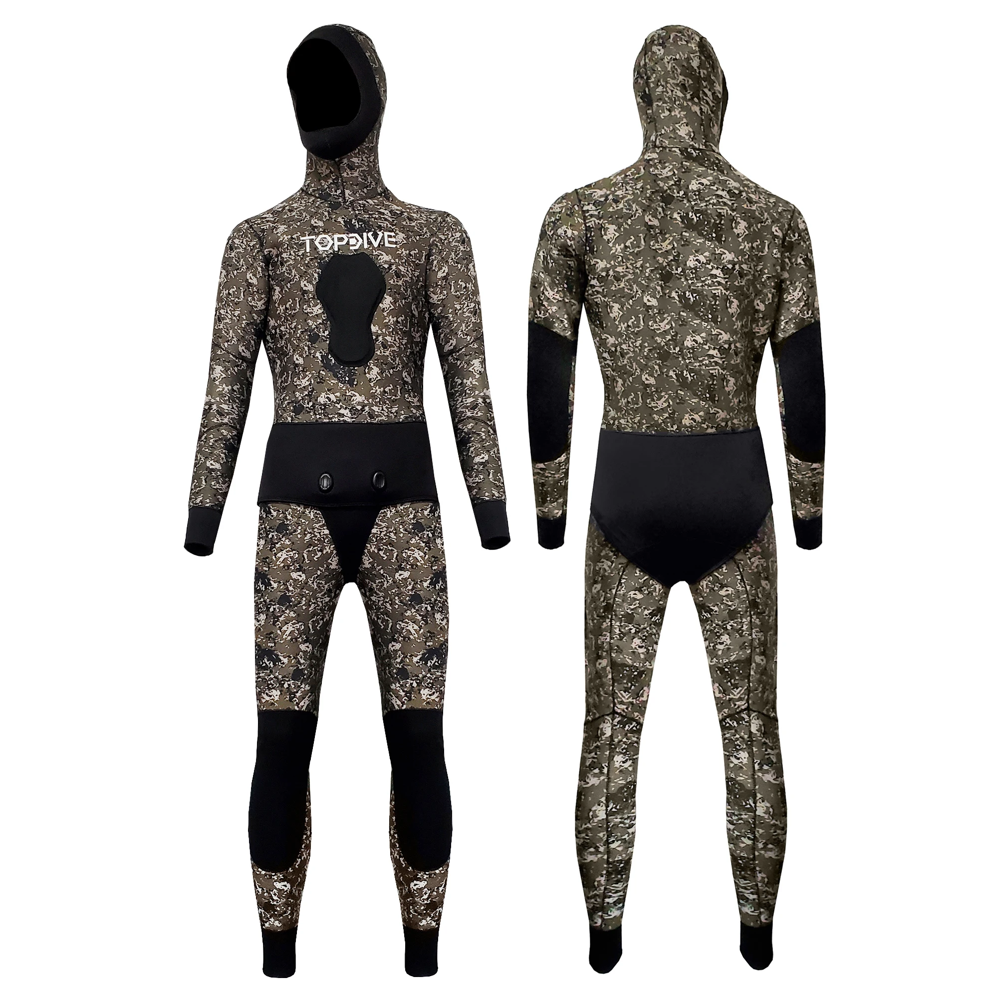 5mm Two Pieces Camouflage Spearfishing Wetsuit Underwater Hunting Suit Camouflaged Spearfishing Apparel