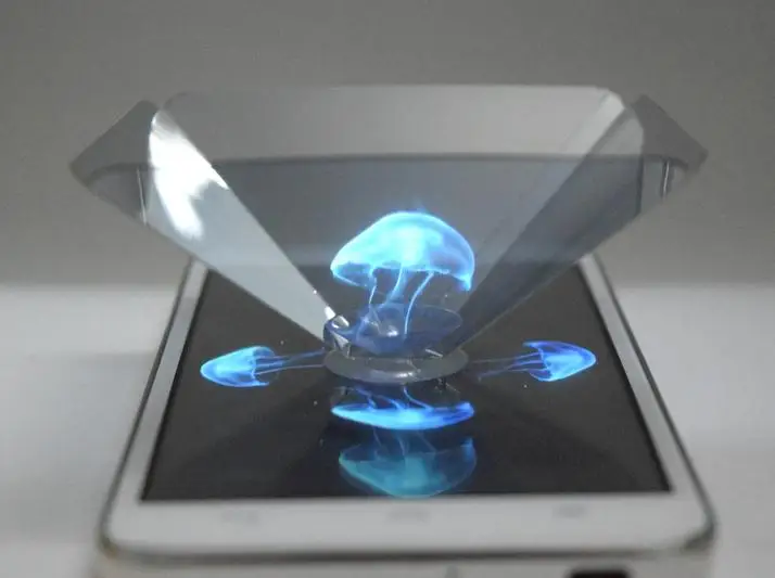 Promotional gift Mini holographic projector 3d hologram projector pyramid for mobile phone