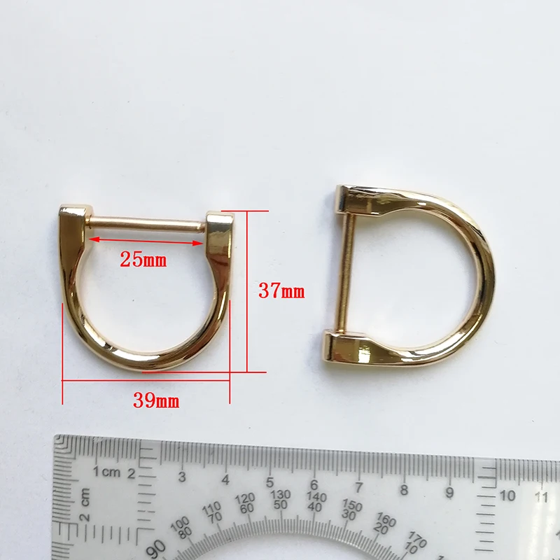Gold D Rings with Closing Screw Shackle Key Holder Horseshoe U Shape D Ring DIY for Leather Purse