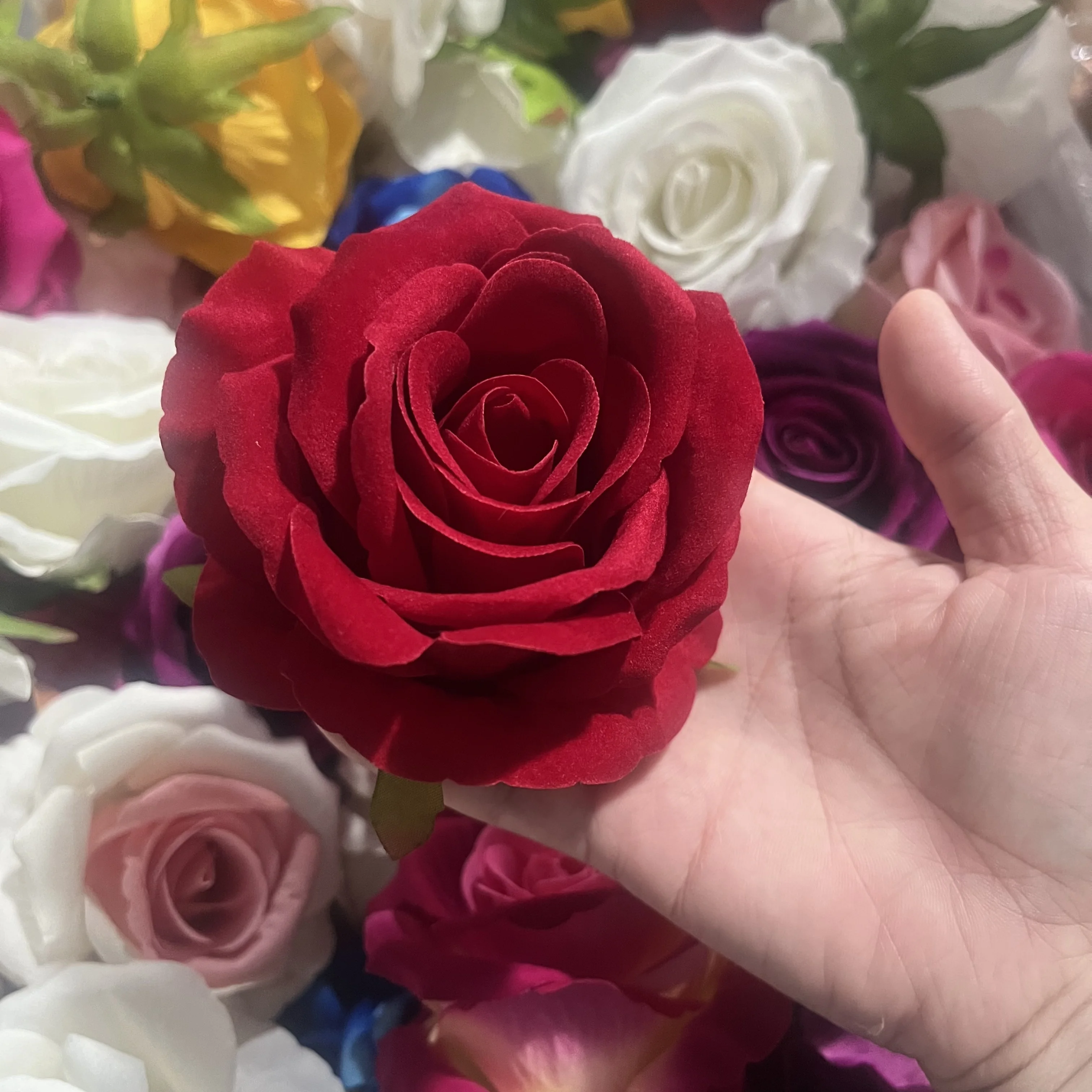 10cm Flannelette Rose Cake Decorating Artificial Flowers for Wedding Decoration Home Decor Flower