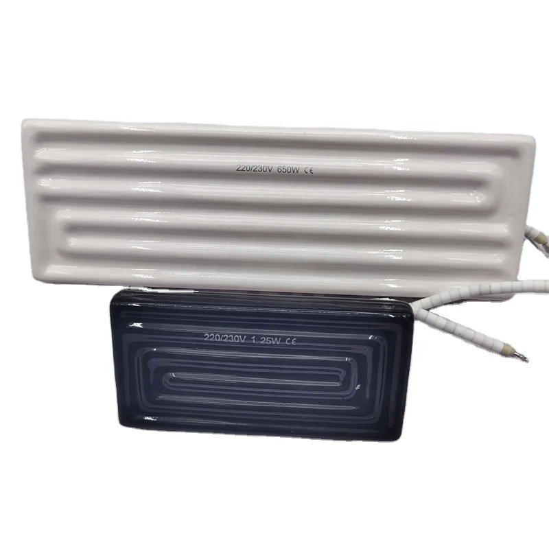 hollow ceramic infrared heater element 220v 650w infrared ceramic heater black