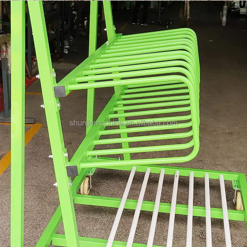 Customized three layers heavy duty aluminum profile transport cart metal storage racking shelves trolley