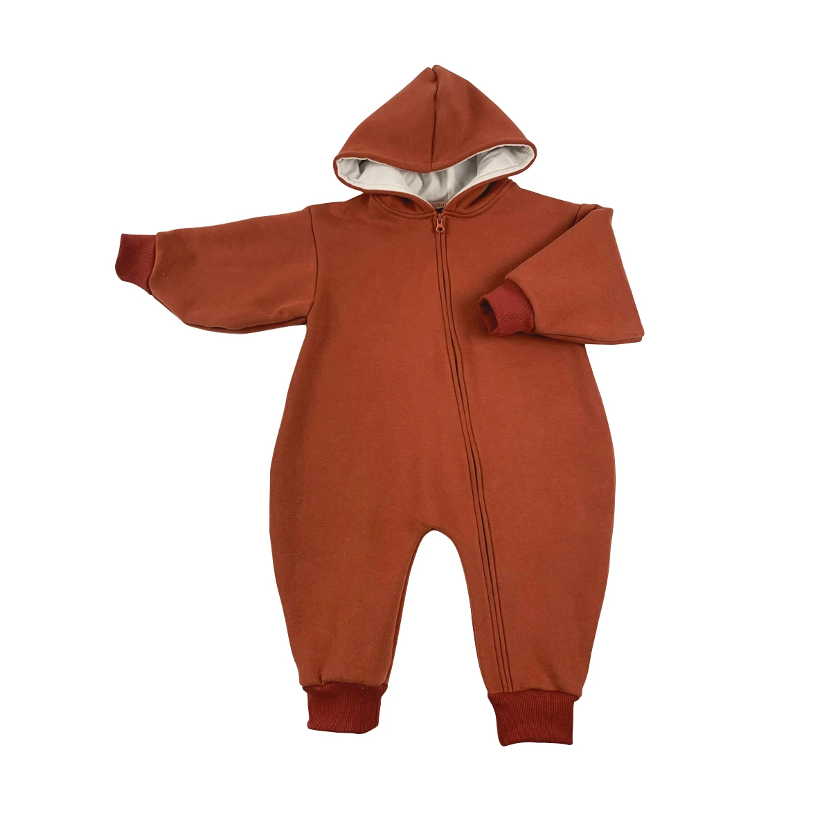 Best selling French terry custom color plaid pattern long Sleeve zipper baby rompers for autumn