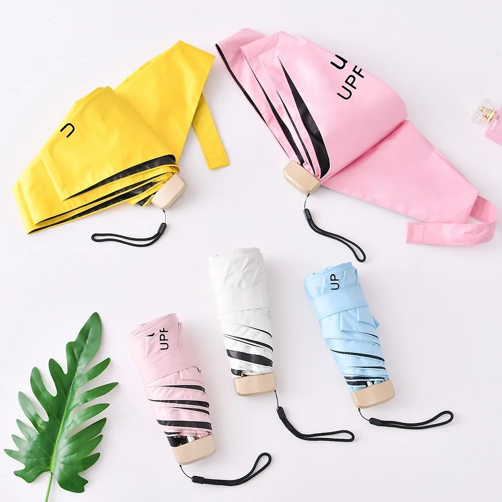 Promotional Capsule umbrella mini Sun Rain Small Pocket Umbrella UV Ultraviolet Protection Portable Parasol 5 folding umbrella