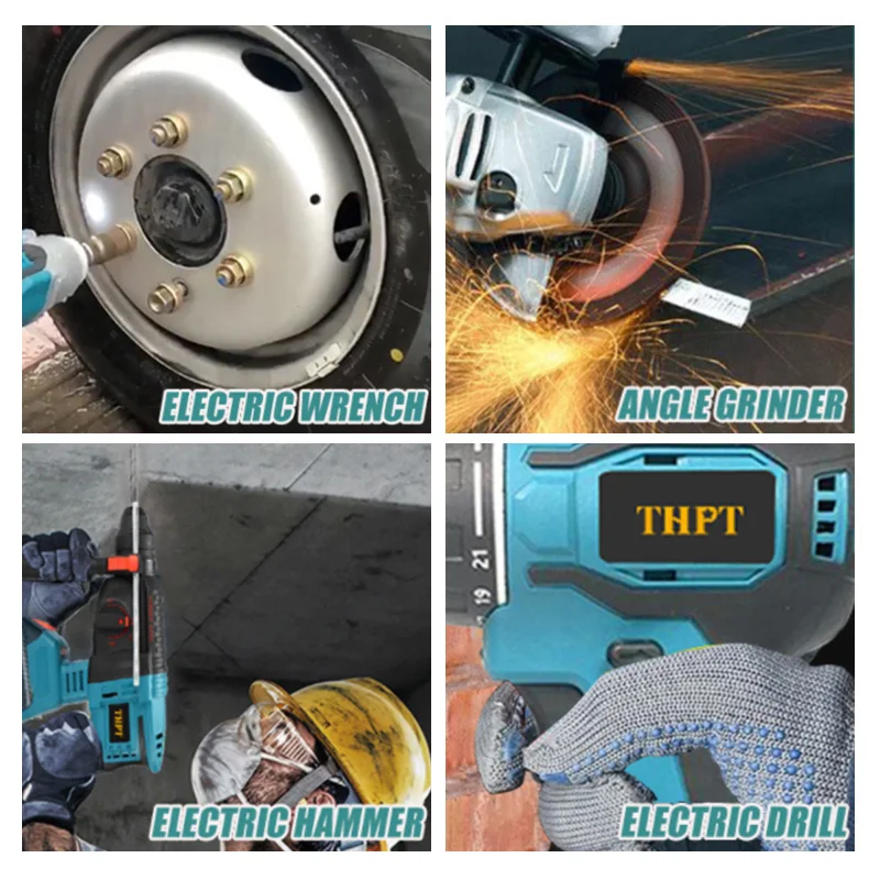 3-4 Kits 21V Grinder Electric Hammer Wrench Cordless Power Drills Combo Tool Set Box