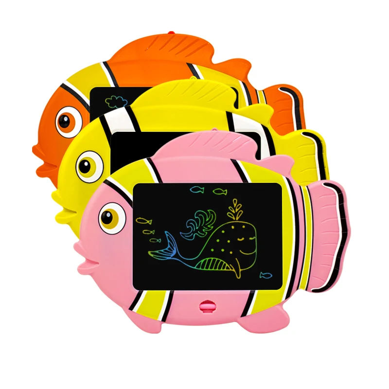 cute clownfish drawing tablet kids electronic Lcd screen writing board lanyard design lcd writing tablet 9 inch
