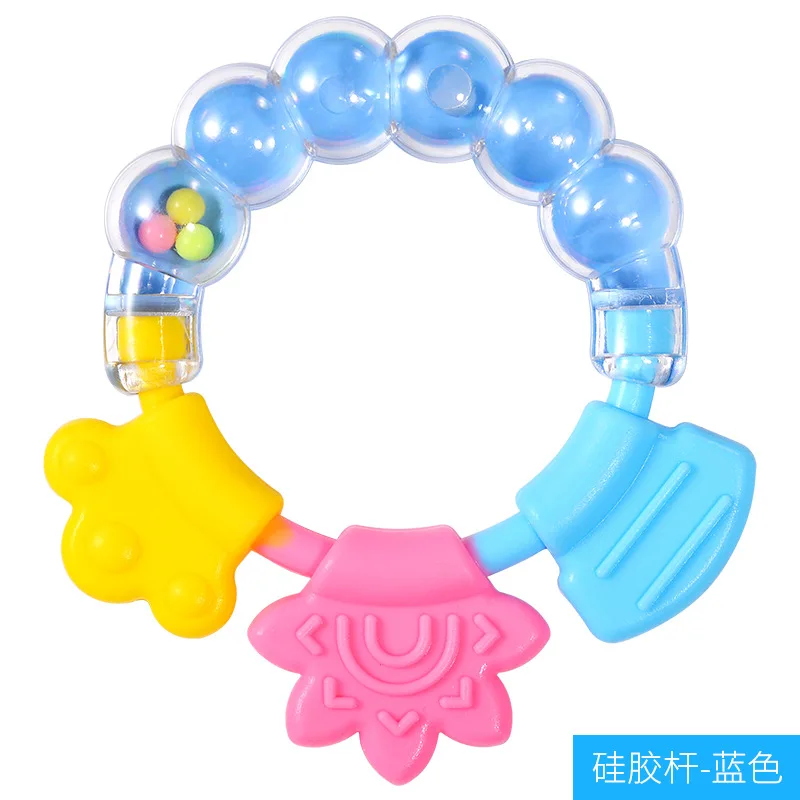 Bpa Free Silicone Baby Teething Toys Infant Rattling Soothing Teethers Ring