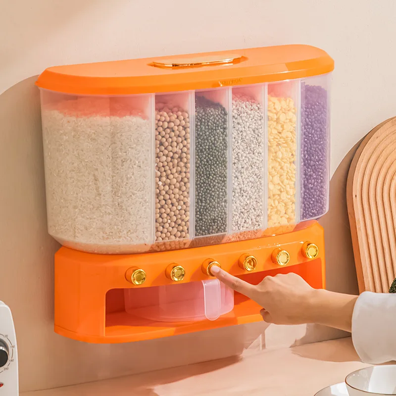 Racks Food Energy Container Kitchen Grain Rice Container Home Organization Food Storage Plastic Multifunction Rectangle 100 Pcs