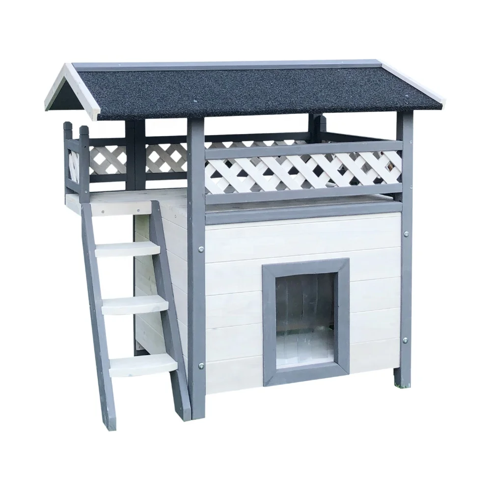 Outdoor wooden cat house Waterproof novelty Shelters commercial modern cheap puppy pet shelter house