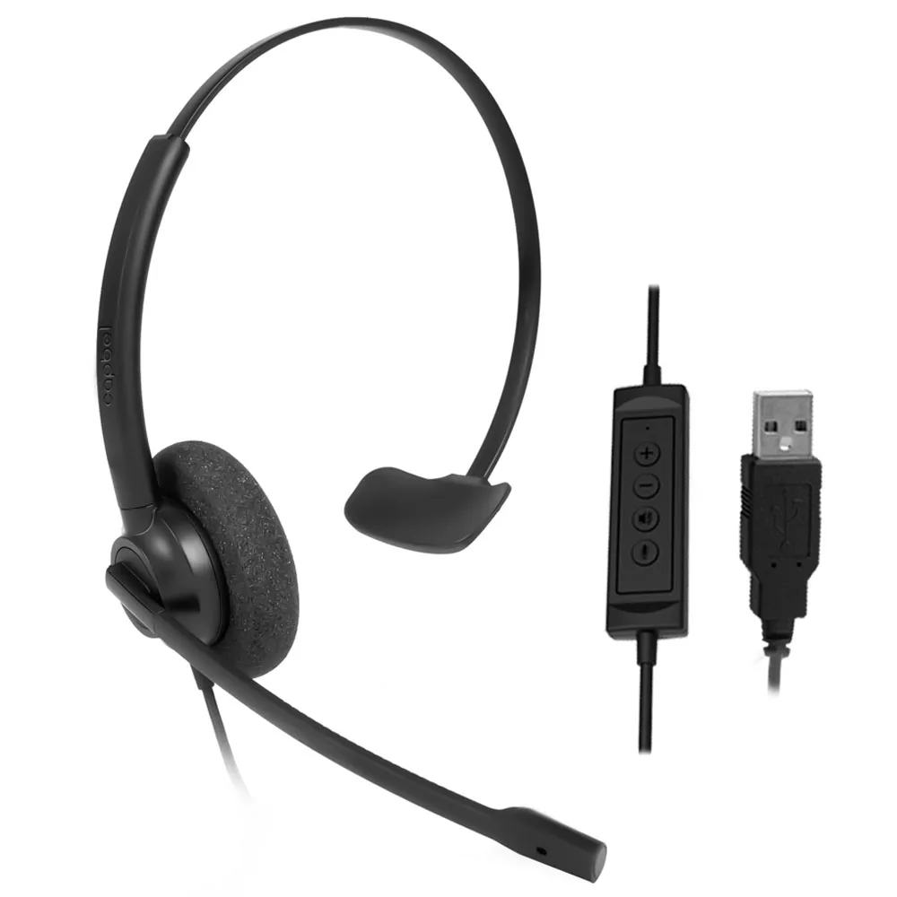 OEM Wired USB Call Center Headset Noise Canceling Microphone Voice Control and Mute Button from Factory