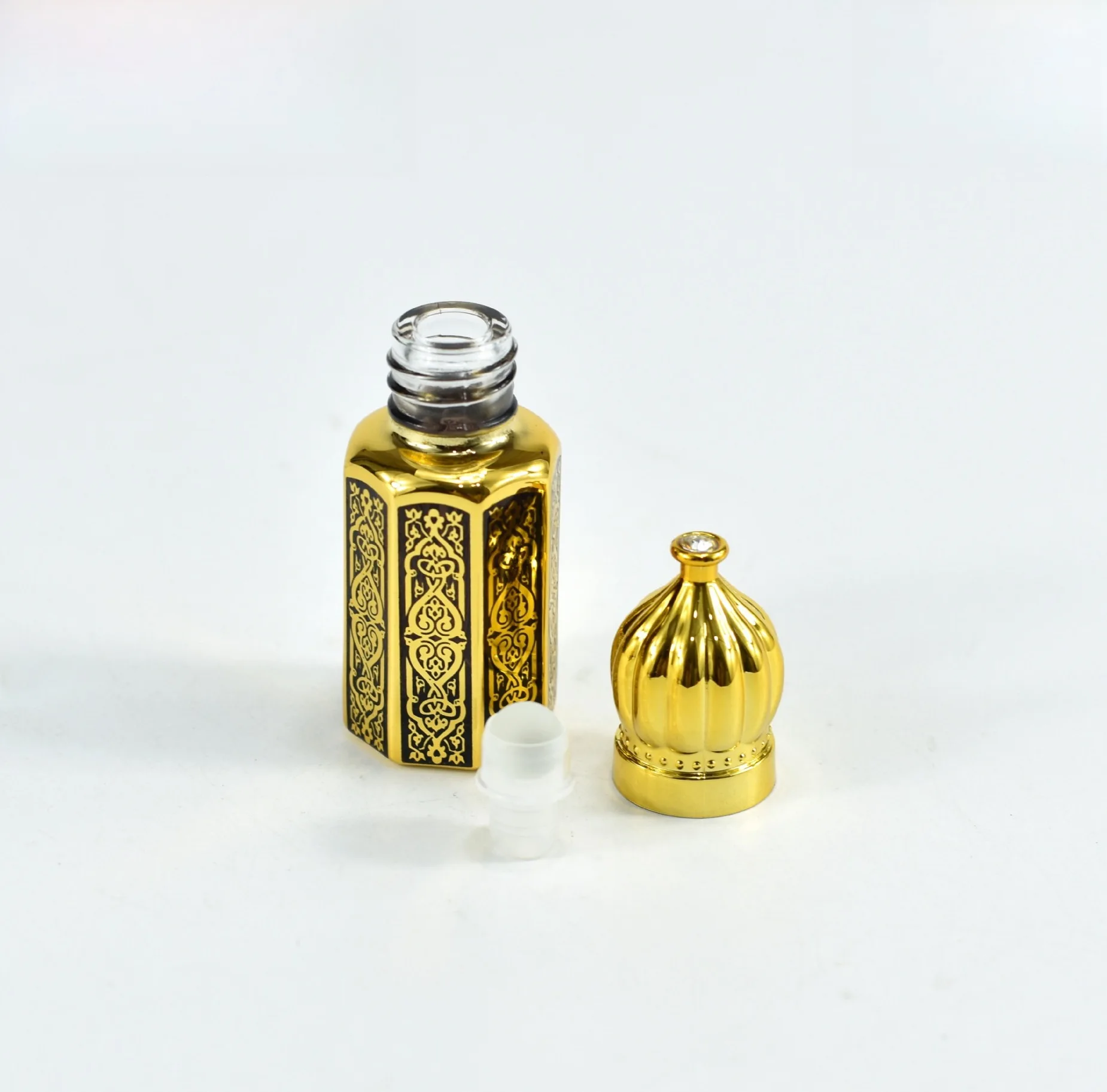 Fancy Design Mini Small Refillable arabic oil perfume bottles empty Attar oil Bottle for Body Massage Oils Serum