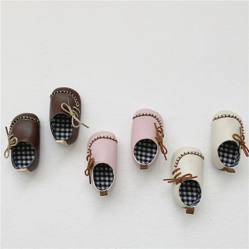 Q2-baby Leather Shoes Infants Toddler Soft Sole Boys Girls Crawling Slippers First Walking