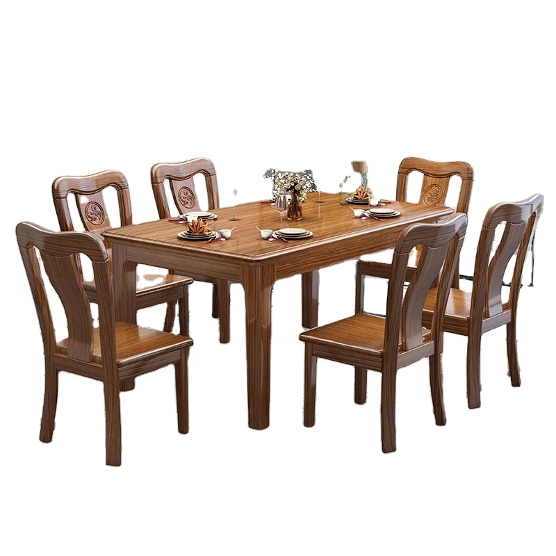 Новый дизайн мебель для дома деревянный Топ классический обеденный стол гостиной со стульями