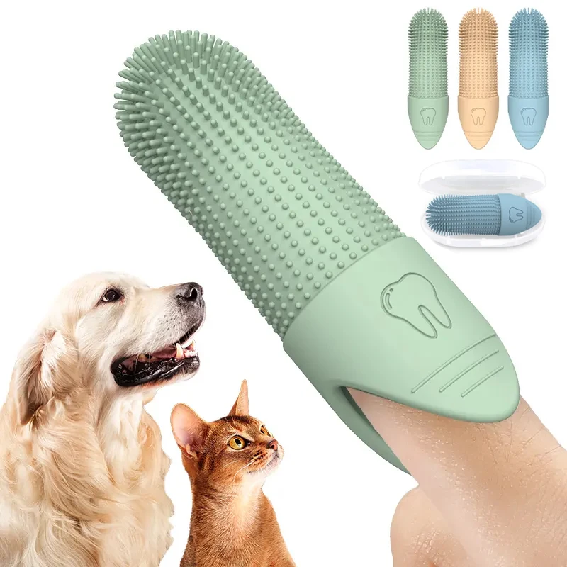 New Arrival 360 Degrees Pet Silicone Finger Toothbrush for Dog Cat Brushing Teeth Pet Teeth Cleaning Supplies