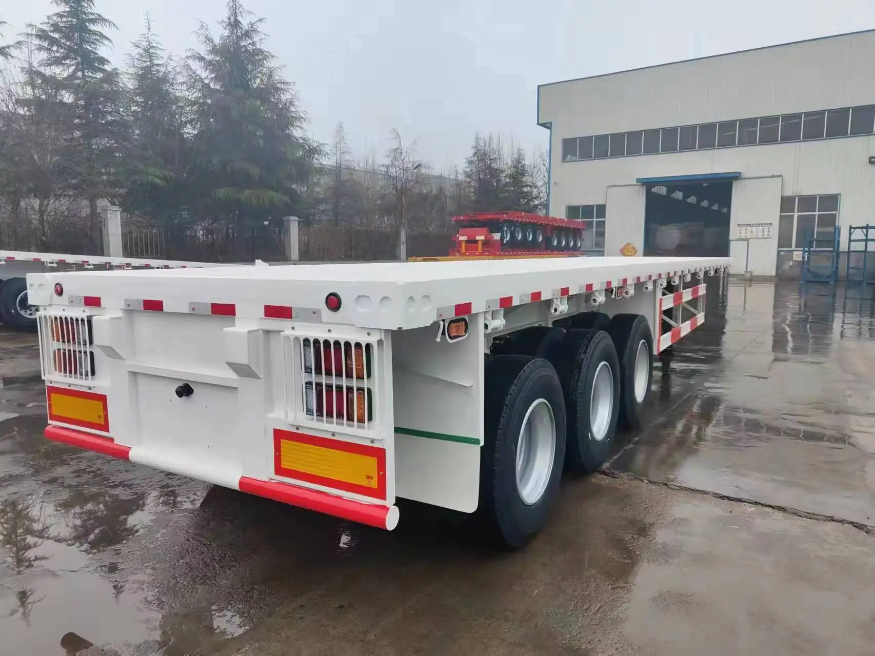 Best Selling 40ft Flatbed Trailer 3 Axles Container Transport Flat Deck Flatbed Logistics Trailer