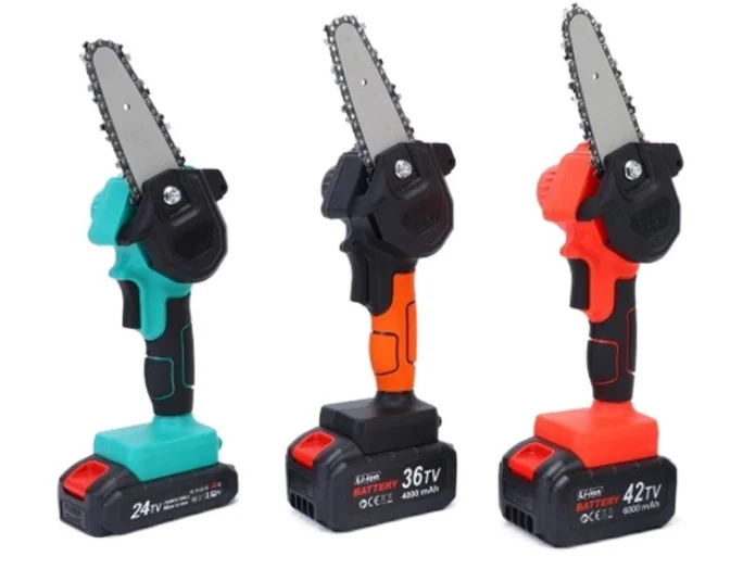 Electric suit mini 4-inch electric chain saw, rechargeable chainsaw, felling and tree cutting, household small hand-held