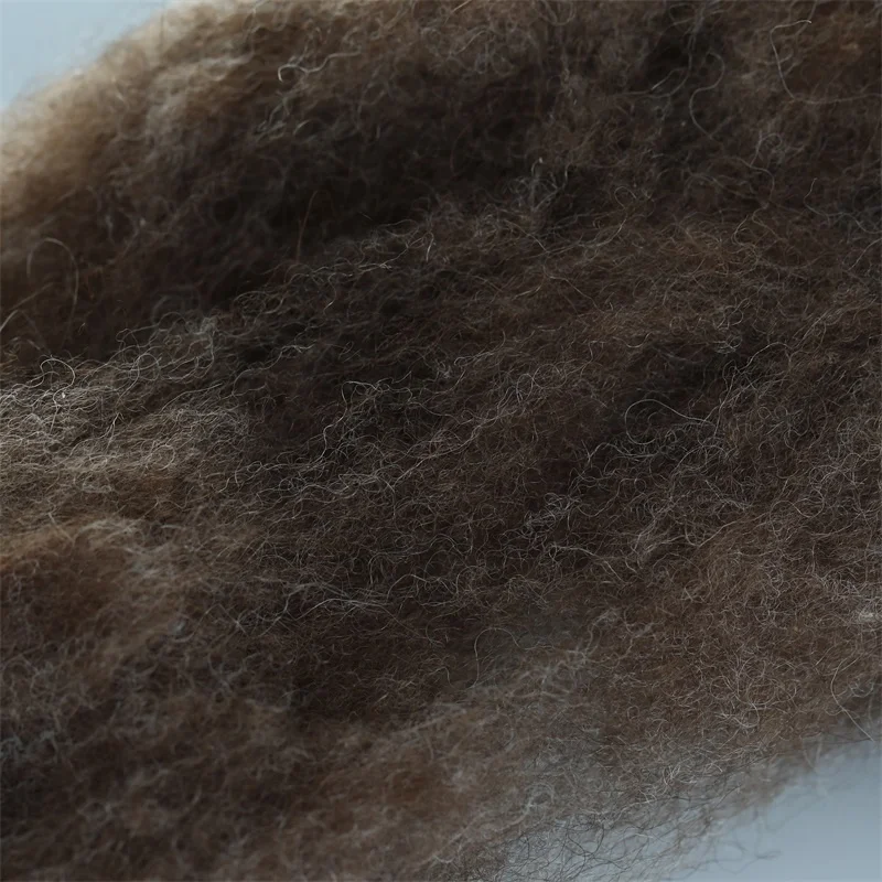 Brown 100% sheep wool carded wool 18.5-19.5mic combing wool fiber for felt