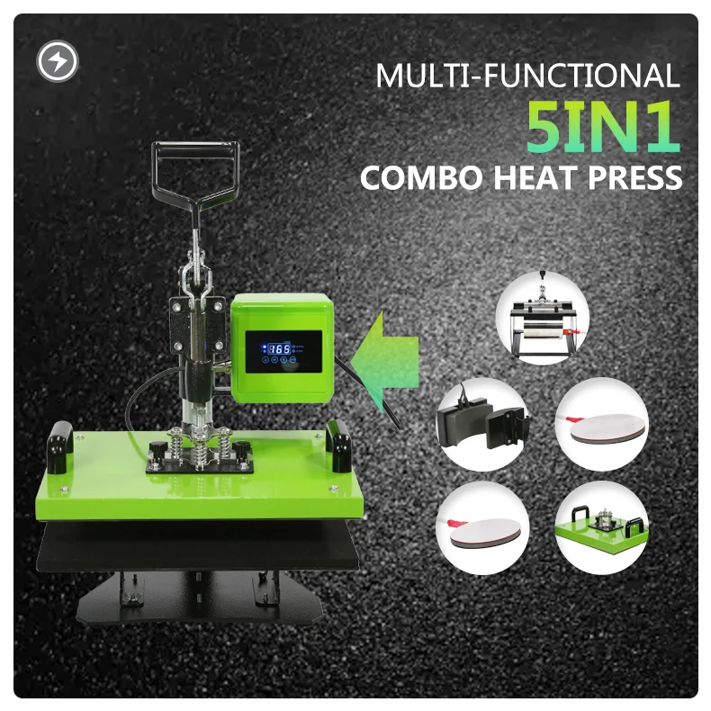 5 in 1 Combo Heat Press Machine Transfer Machine Authentic 15x15 Digital Heat Press 16x20 Swing Away Heat Press