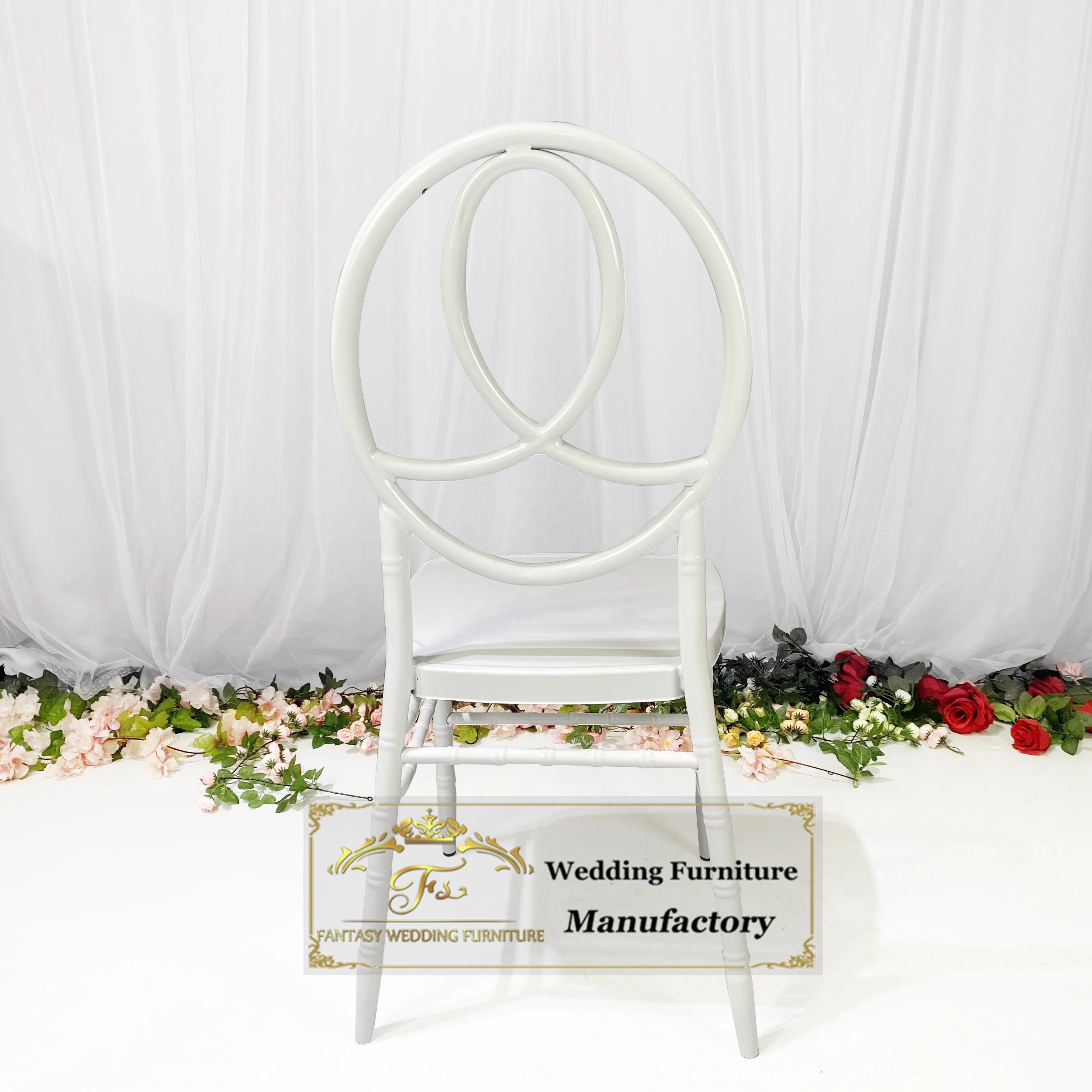 white and gold wholesale metal phoenix chair for wedding reception