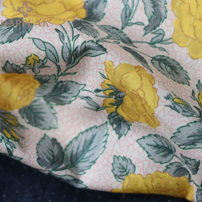 HAPPEAK wholesale 100% cotton floral tana lawn rose fabric custom digital print Liberty London fabric for dress