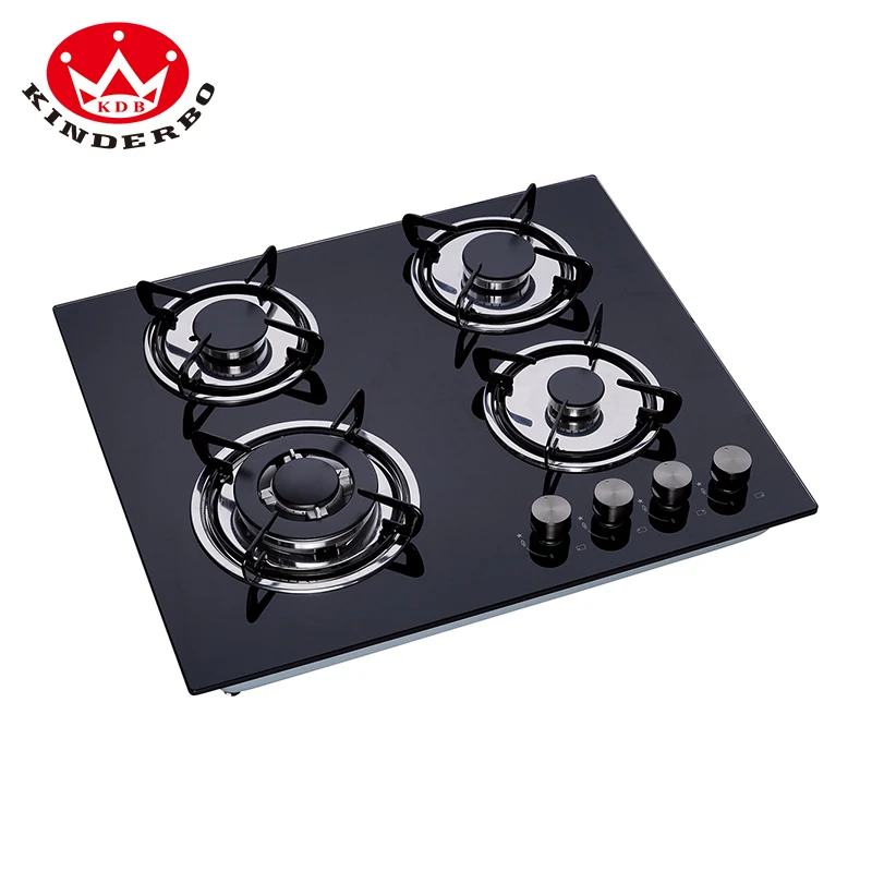 Китай оптовая продажа новая панель из закаленного стекла газовая плита встроенная в 4 горелки варочная
