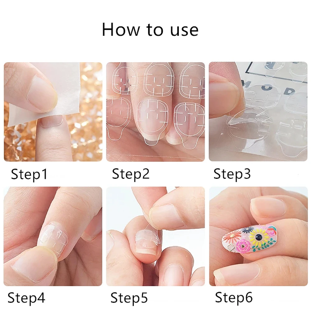 24pcs/sheets Antald Nail Glue Jelly Transparent Double Sided False Nail Glue No Label High Viscosity Fake Nail Decorations Art