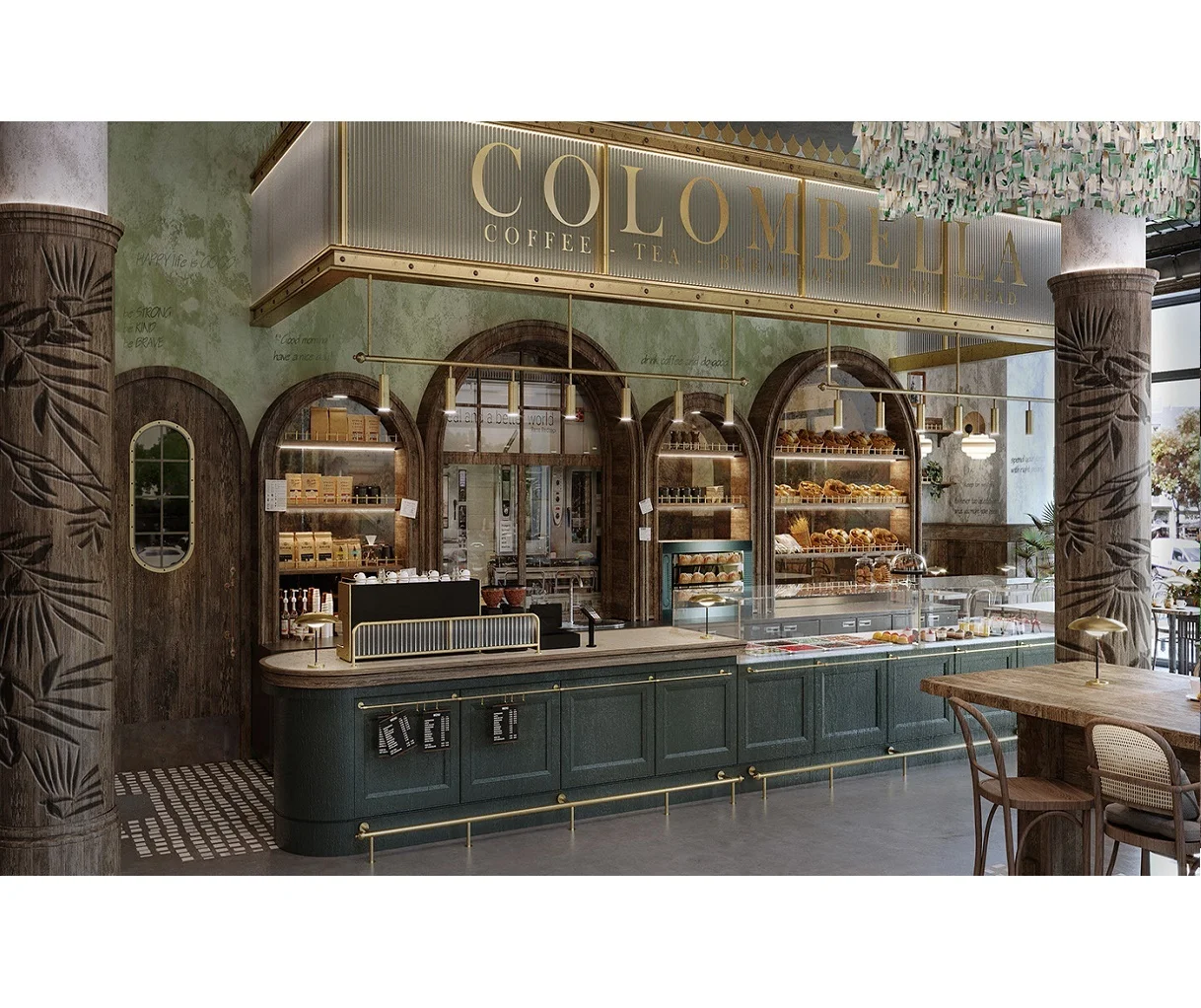 Traditional Bakery Shop interior Design Pastry Shop Showcase Cafe Shop Counter Factory