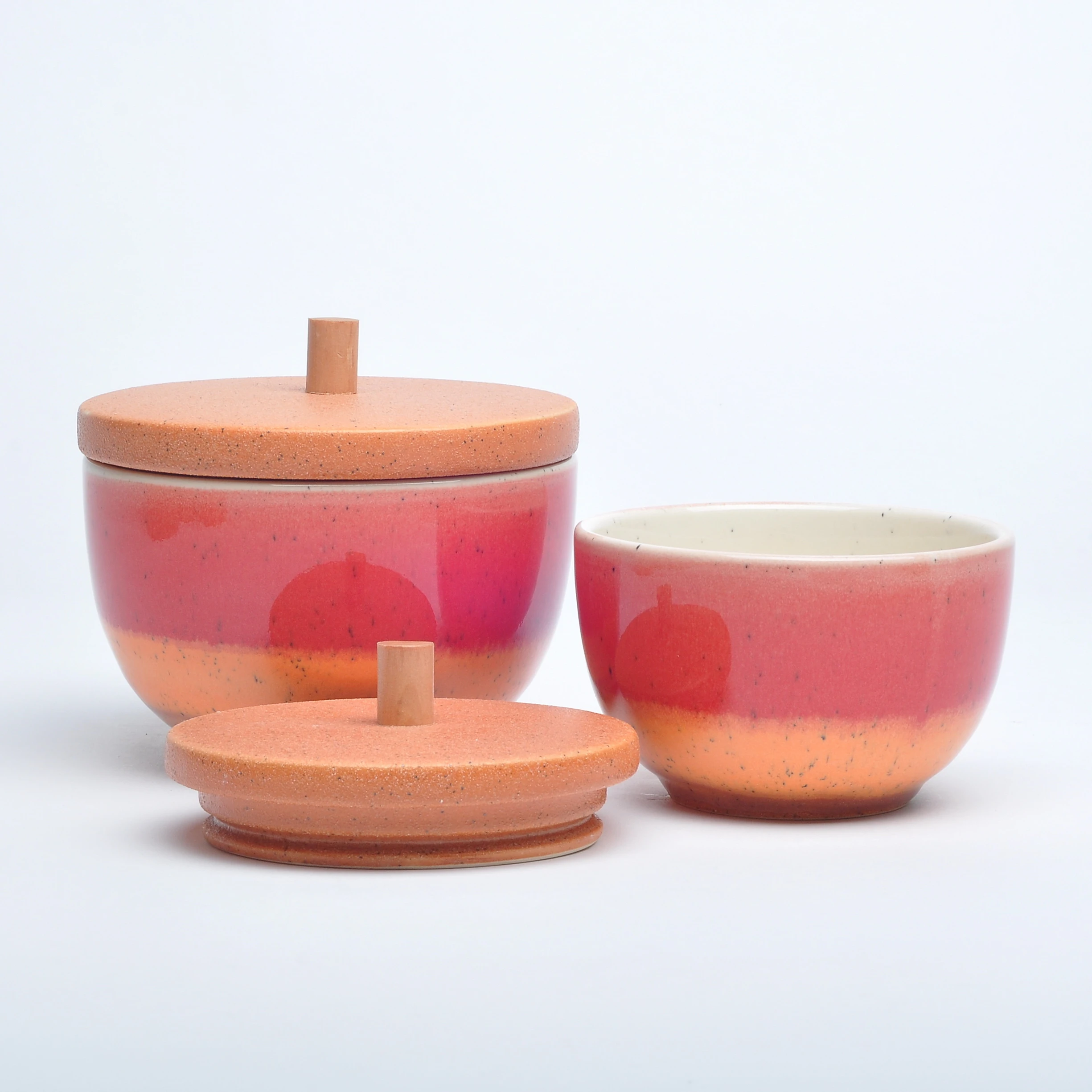 Fancy style speckled glaze home goods tea coffee sugar kitchen storage jars ceramic canisters with lids