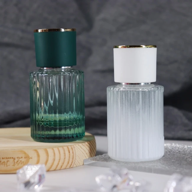 30ml 50 ml empty glass New design rounded Green perfume bottle spray bottles fragrance perfume bottle with Box