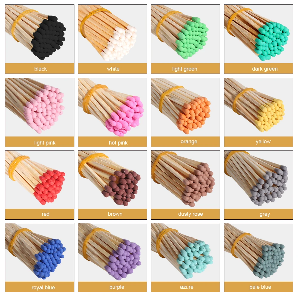 Different Matches Tips Colors Custom Paper Design Long Matchsticks And Match Box