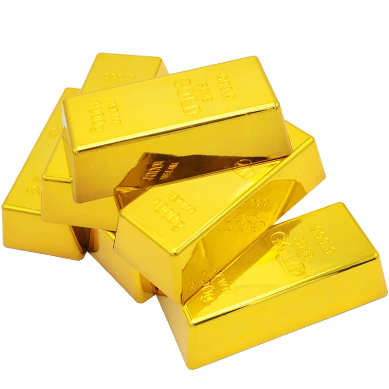 Plastic Gold Bar Novelty Gifts Artificial Gold Bar Money Prop for Fun & Entertainment