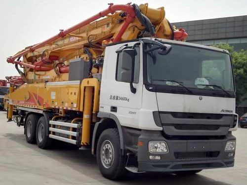 Top Brand Official 37m Truck Mounted Concrete Boom Mixer Pump HB37V Mobile Concrete Pump Car for Sale