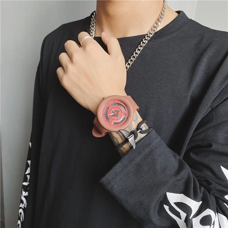 New Design Fashion Naruto Silicone Band Wrist Watch for Men Boys Rubber Strap Sport Quartz Watch