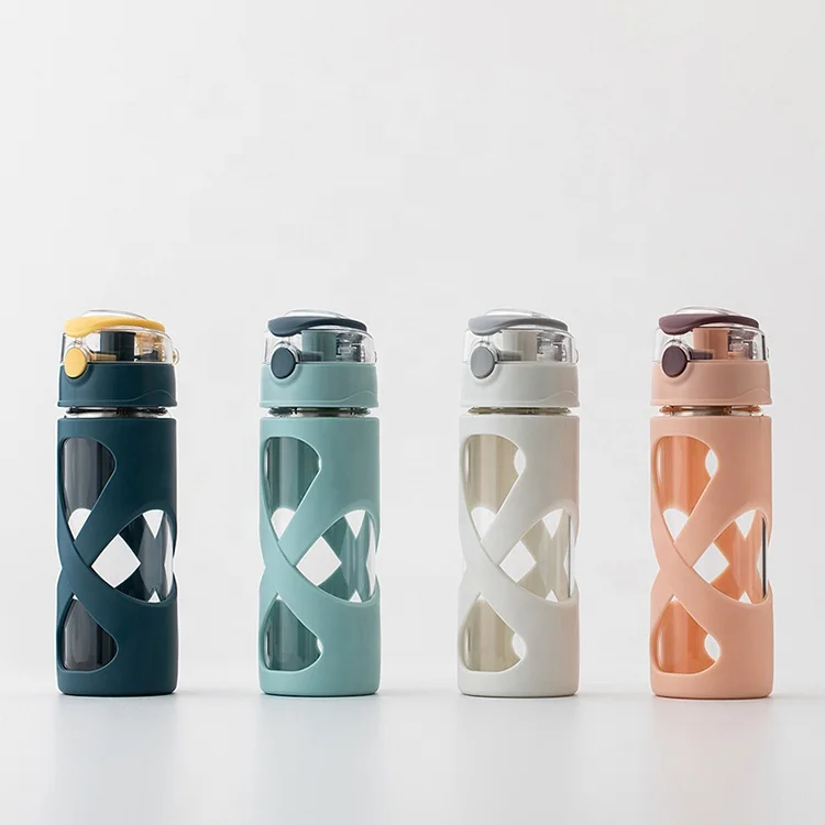 Grink The Fine Quality Glass Water Bottle Borosilicate Silicone Glass Water Bottle