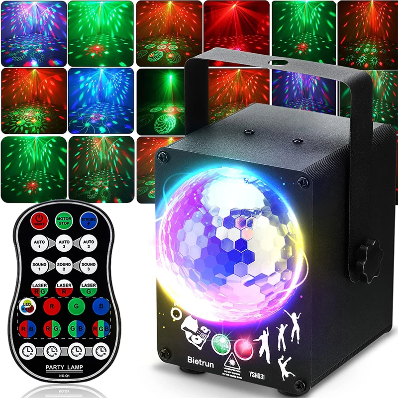 LED Disco Laser Stage Light RGB Projector Party Lights DJ Magic Ball Party Remote Control Stage Light