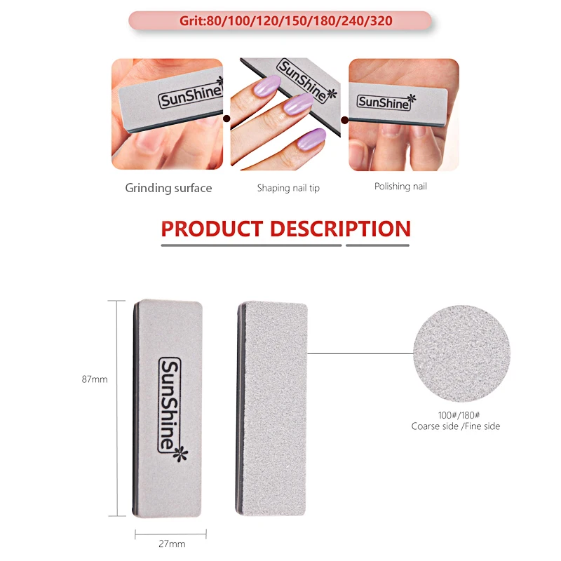 Sunshine Durable sponges block file Abrasive Finger Custom Mini Sponge Nail File Wholesale Beauty Nail Tools