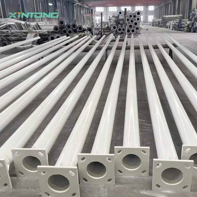 XINTONG 8 Meters 6m Street Light Pole Conical Street Light Pole Galvanized Steel Street Light Pole