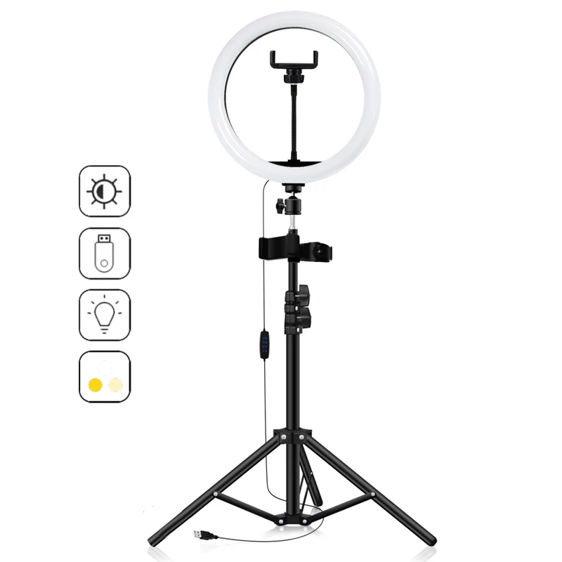 Wholesale Beauty 8 inch Photographic Selfie Led Ring Light With Tripod Stand For Live Stream Makeup Youtube Video